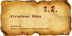 Kirschner Réka névjegykártya